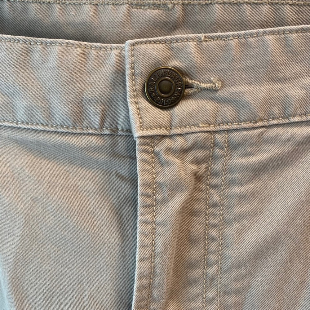 Polo Ralph Lauren Pants Mens 38x32 Tan Varick Slim Straight Khaki Chino Dungaree - Picture 14 of 16